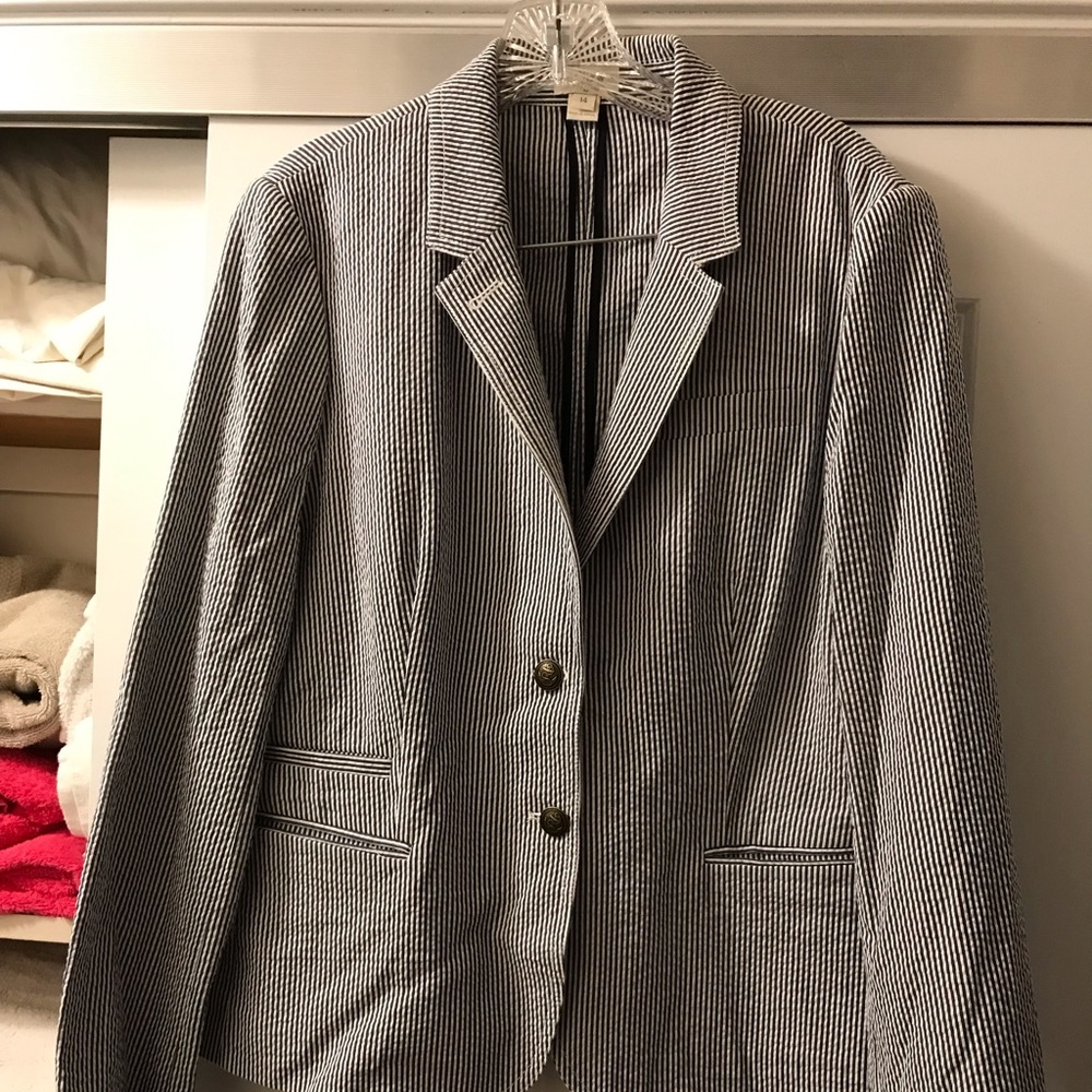 J Crew seersucker jacket